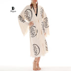 Boho Moon and Sun Print Organic Cotton Kimono Robe for Beach Days
